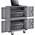 Global Equipment 32-Device Charging Cart For Chromebooks And Tablets, Gray, Assembled 670052GYA